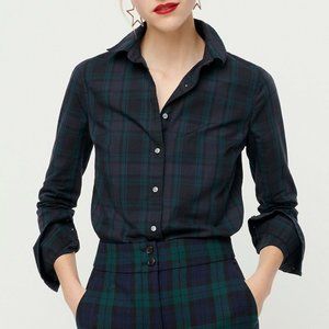 BNWT - J.Crew Slim Stretch Perfect Shirt, Black Watch Tartan, Sz. 8